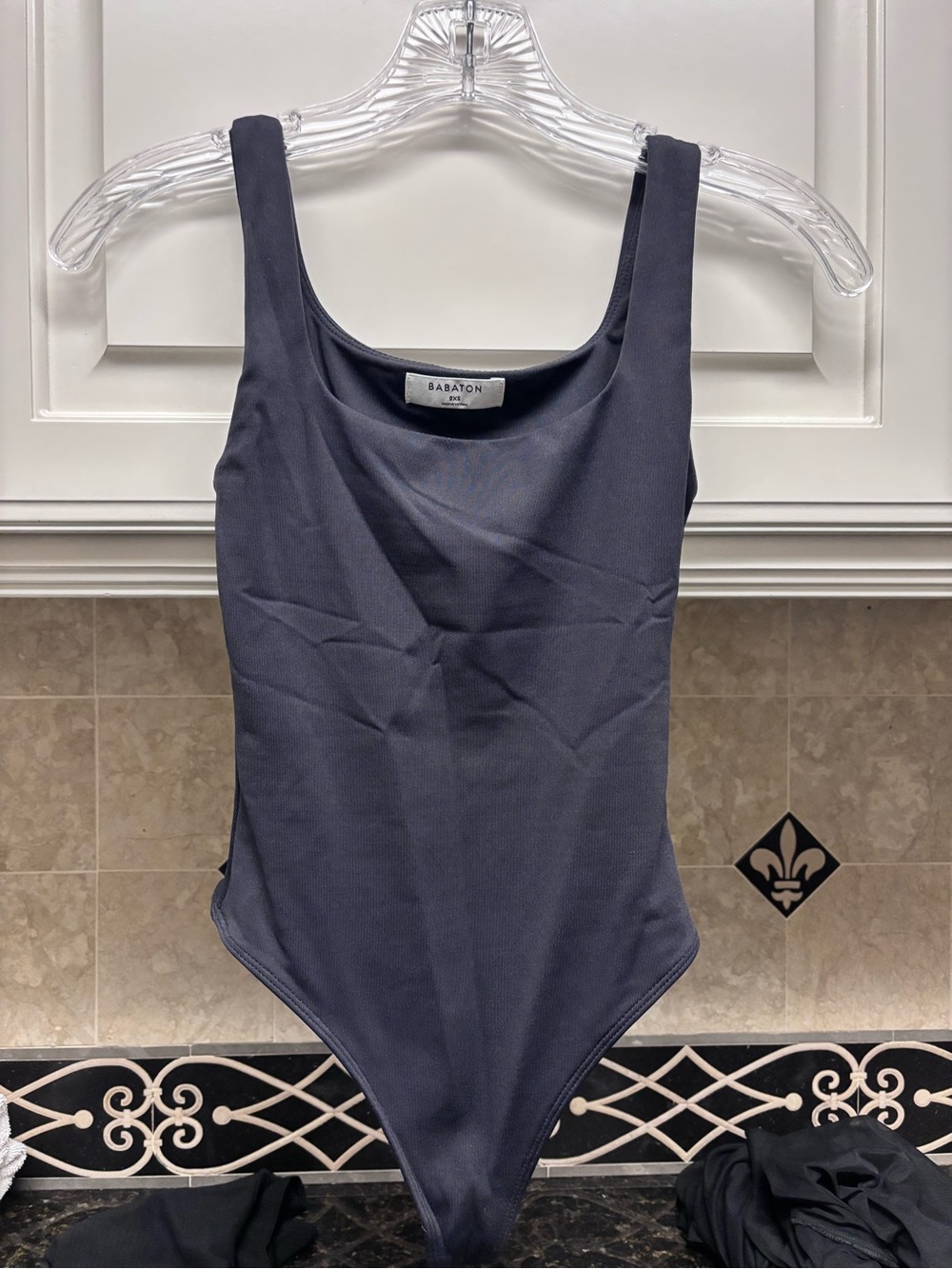 Babaton Black Square Neck Bodysuit Size Xxs